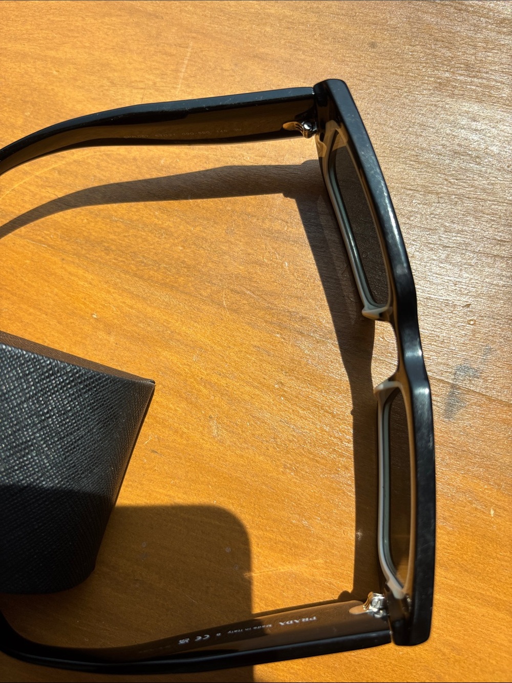 Prada Black Rectangular Sunglasses - Picture 10 of 10
